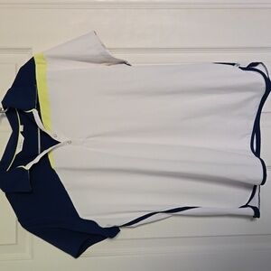 Lady Hagen Golf Polo White/Navy/Neon Size Large